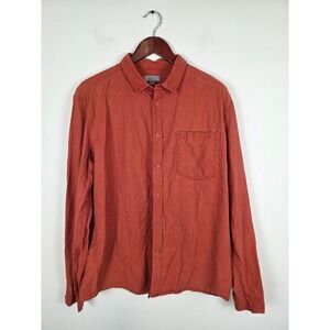 COS Mens Burnt‎ Orange Button Down Long Sleeve Shirt XL